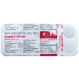 Acegaba ME 100mg/500mcg Tablet thumbnail 5